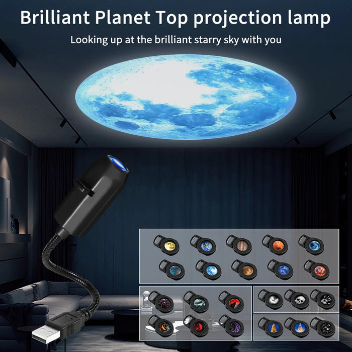 Projection Light 5V USB Direct Insertion Planet Christmas/Halloween
